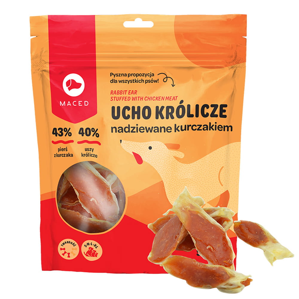 Maced ucho królicze z kurczakiem 500g przysmak psa